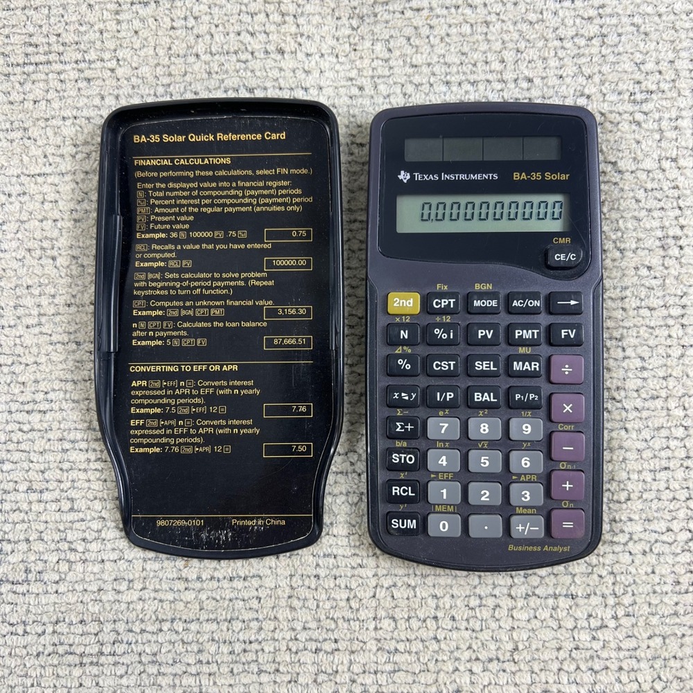 Texas Instruments Calculator BA-35 Solar OS Black Business Analyst